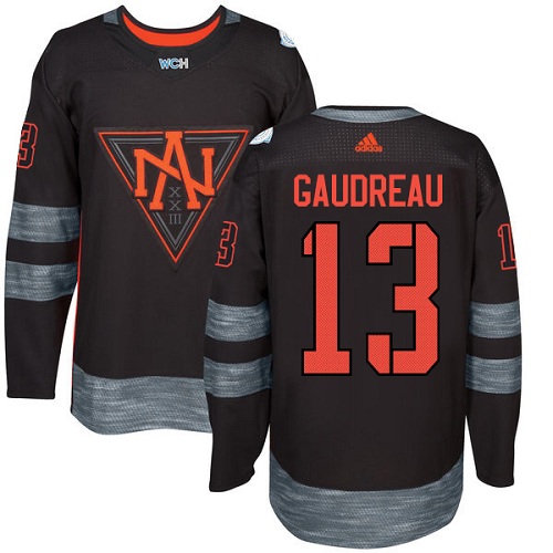 Kinder Team North America #13 Johnny Gaudreau Authentic Schwarz Auswärts 2016 World Cup